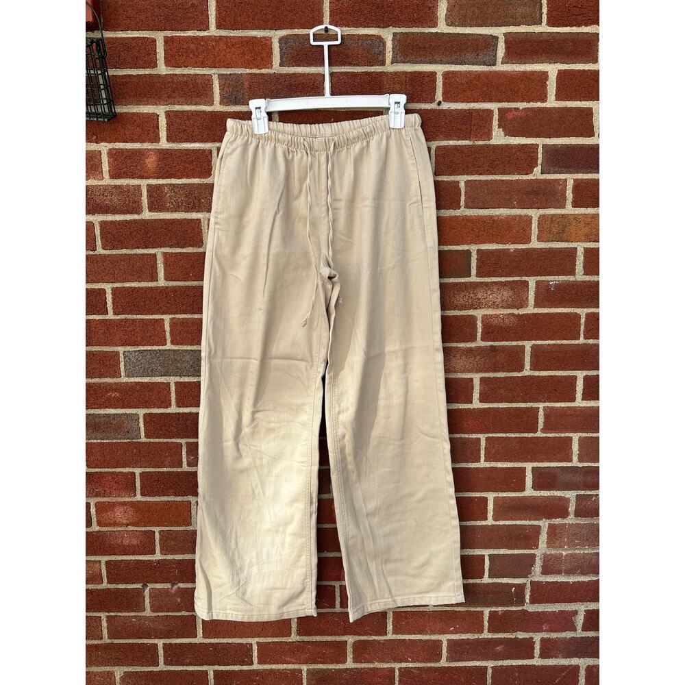 Vanilla Star Linen Blend Wide Leg Pull On Pants Beige Womens Small Casual - Picture 4 of 9
